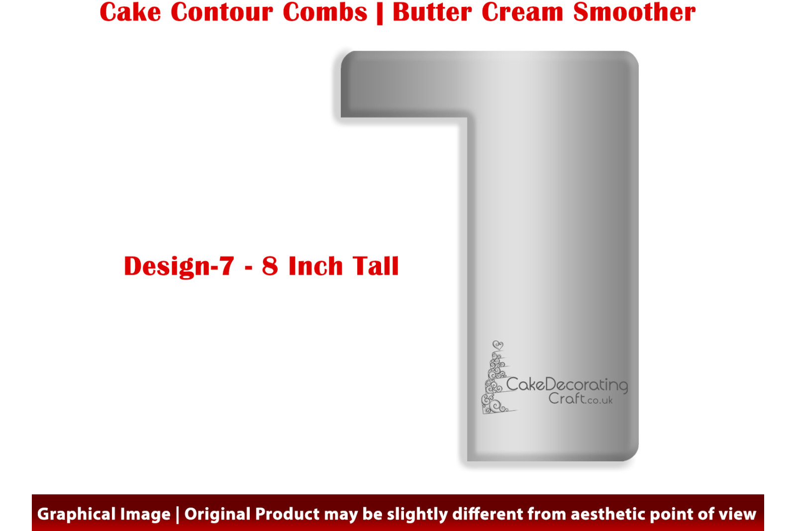 Crisp Corner | Design 7 | 8 Inch | Cake Decorating Craft | Cake Contour Combs | Smoothing | Metal Spreader | Butter Cream Smoothing | Genius Tool